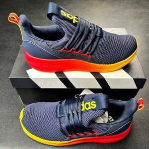 Adidas Lite‎ Racer Adapt 7.0 K Kids Running Shoes Navy Red Yellow Size 6 JR8253